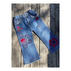 90s FUBU Flare Boho Denim Jeans 2T Embroidered